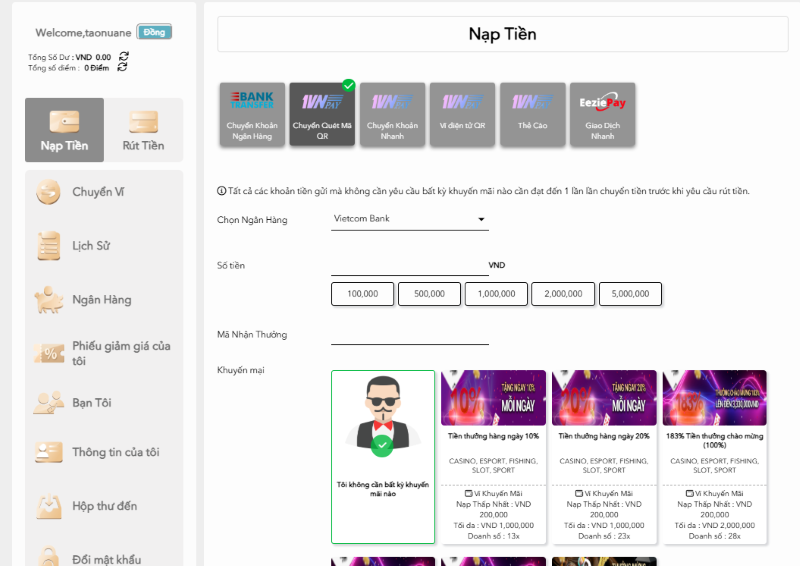 Nạp tiền rút tiền 2 nạp tiền rút tiền H3bet