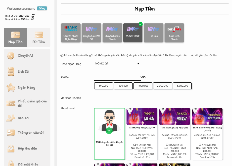 Nạp tiền rút tiền 4 nạp tiền rút tiền H3bet